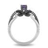 Zales Enchanted Disney Villains Ursula Amethyst And 1/4 Ct. T.W. Black Diamond Promise Ring In Sterling Silver Rings