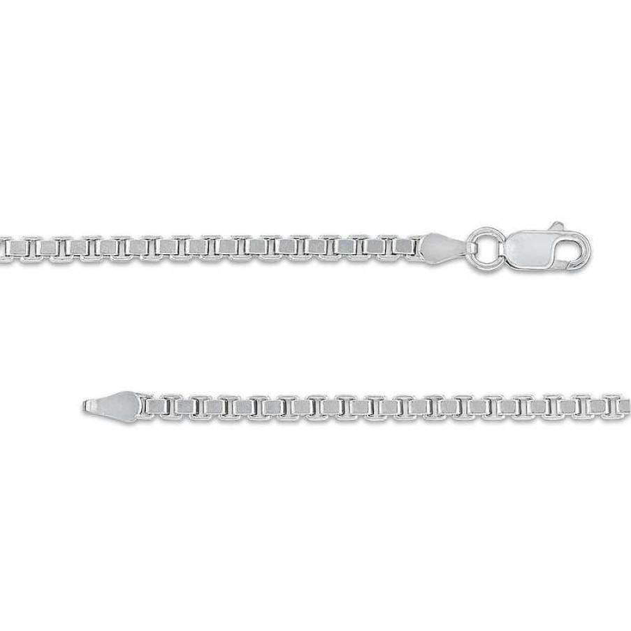 Zales 2.4Mm Diamond-Cut Box Chain Necklace In Solid Sterling Silver - 20" Necklaces