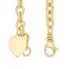 Zales 7.6Mm Chunky Link Chain Bracelet With Heart Charm In Sterling Silver And 14K Gold Plate - 7.5" Bracelets