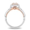 Zales Enchanted Disney Belle 5/8 Ct. T.W. Princess-Cut Diamond Ornate Engagement Ring In 14K Two-Tone Gold Rings