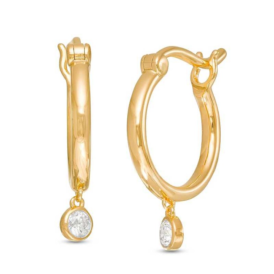 Zales Remixed Reimagined 1/15 Ct. T.W. Diamond Dangle Hoop Earrings In 10K Gold Earrings