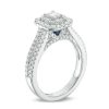 Zales Vera Wang Love Collection 1 Ct. T.W. Emerald-Cut Diamond Double Frame Engagement Ring In 14K White Gold Rings