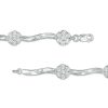 Zales 1/4 Ct. T.W. Diamond Flower Twist Bracelet In Sterling Silver - 7.25" Bracelets