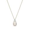 Zales 5.5-6.0Mm Cultured Freshwater Pearl And White Lab-Created Sapphire Frame Pendant In Sterling Silver With 18K Gold Plate Necklaces