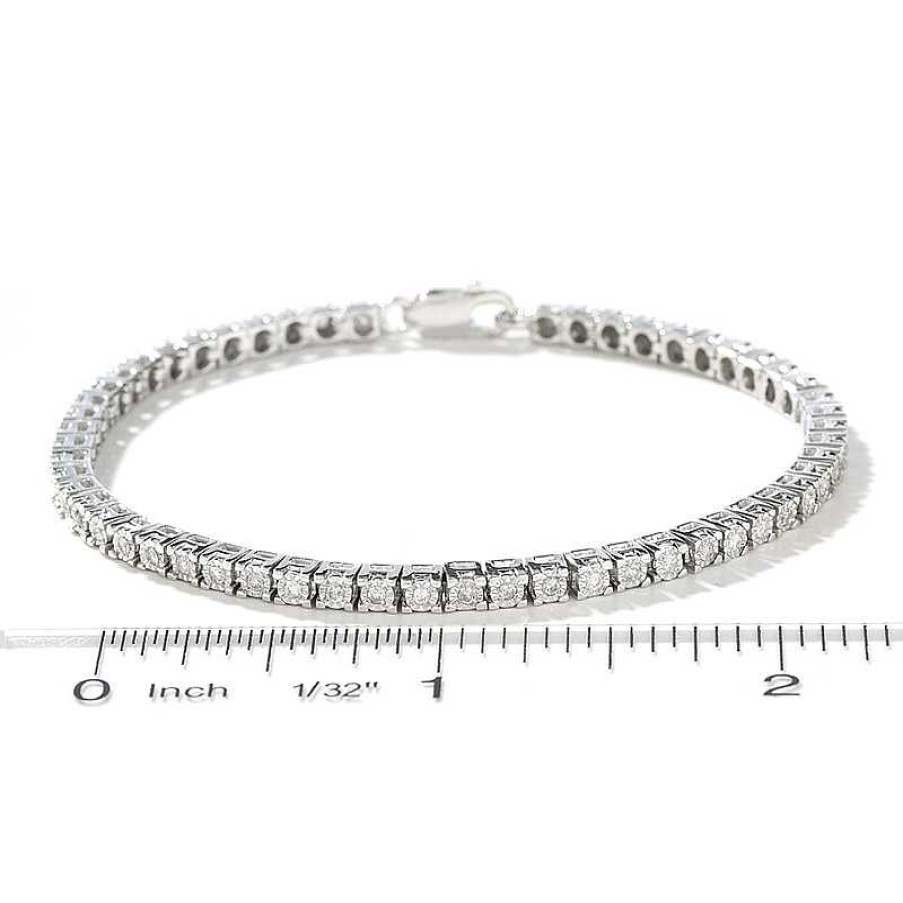 Zales 3/4 Ct. T.W. Diamond Tennis Bracelet In Sterling Silver Bracelets