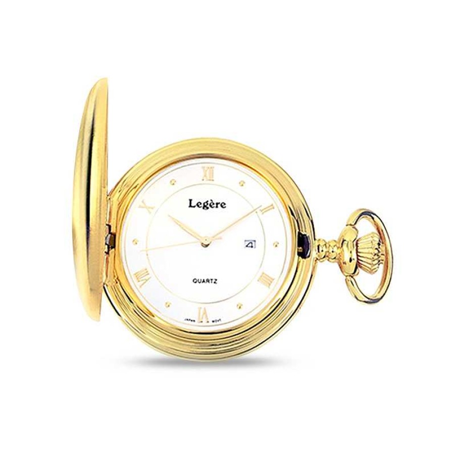 Zales Men'S Engravable Pocket Watch With White Dial (1 Line) (Model: Bpw-813) Watches