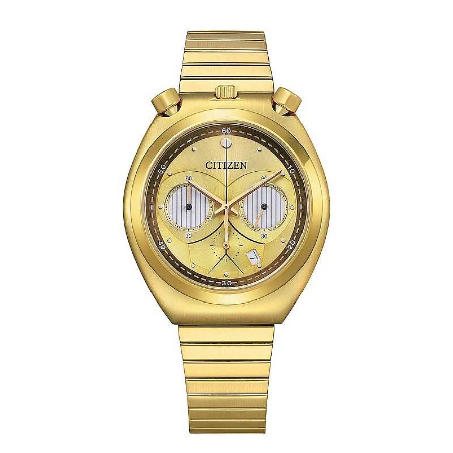 Citizen Men'S Citizen Eco-Drive® Star Wars Tsuno C-3Po Gold-Tone Chronograph Watch (Model: An3662-51W) Watches