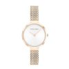 Calvin Klein Ladies' Calvin Klein Rose-Tone Ip Mesh Watch With White Dial (Model: 25200083) Watches