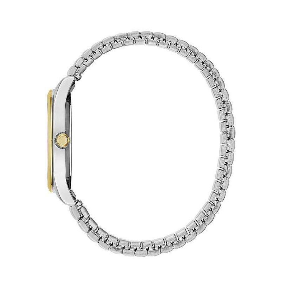 CARAVELLE Ladies' Caravelle By Bulova Two-Tone Expansion Watch With White Dial (Model: 45M111) Watches