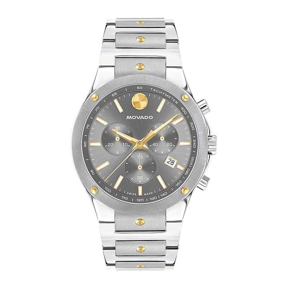 Movado Men'S Movado Se Two-Tone Pvd Chronograph Watch With Grey Dial (Model: 0607965) Watches