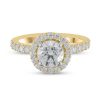 Zales Certified Lab-Created Diamond Center Stone 2-1/4 Ct. T.W. Frame Engagement Ring In 14K Gold (F/Vs2) Rings