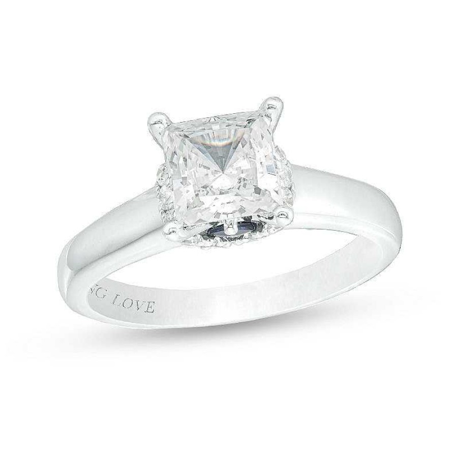 Zales Vera Wang Love Collection 1-5/8 Ct. T.W. Certified Princess-Cut Diamond Engagement Ring In 14K White Gold (I/Si2) Rings