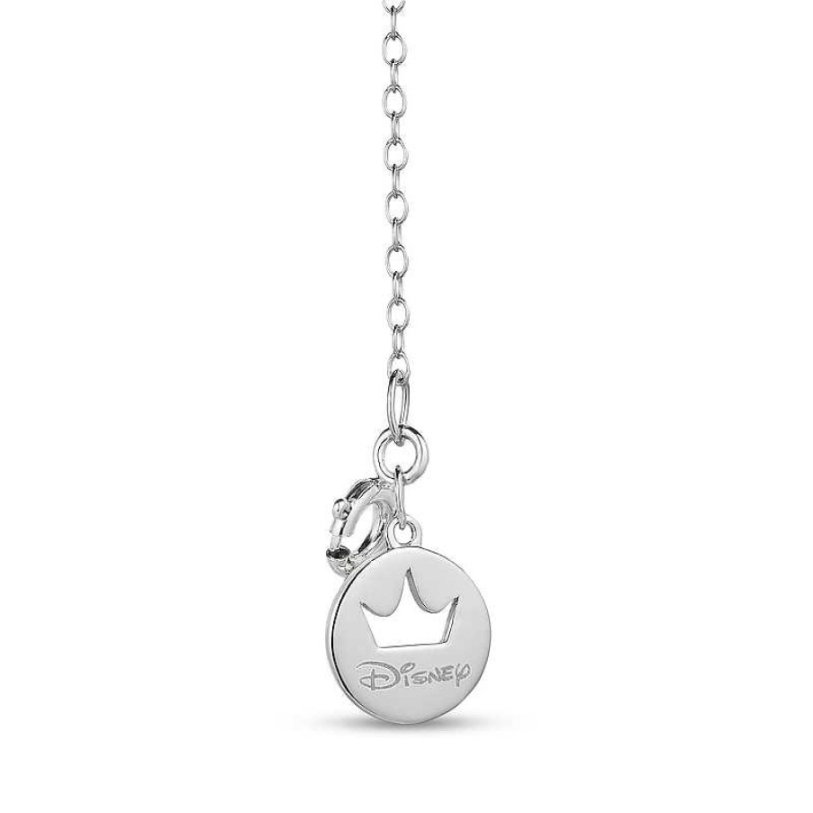 Zales Enchanted Disney Belle 1/4 Ct. T.W. Diamond Rose Chevron Necklace In Sterling Silver And 10K Rose Gold Necklaces