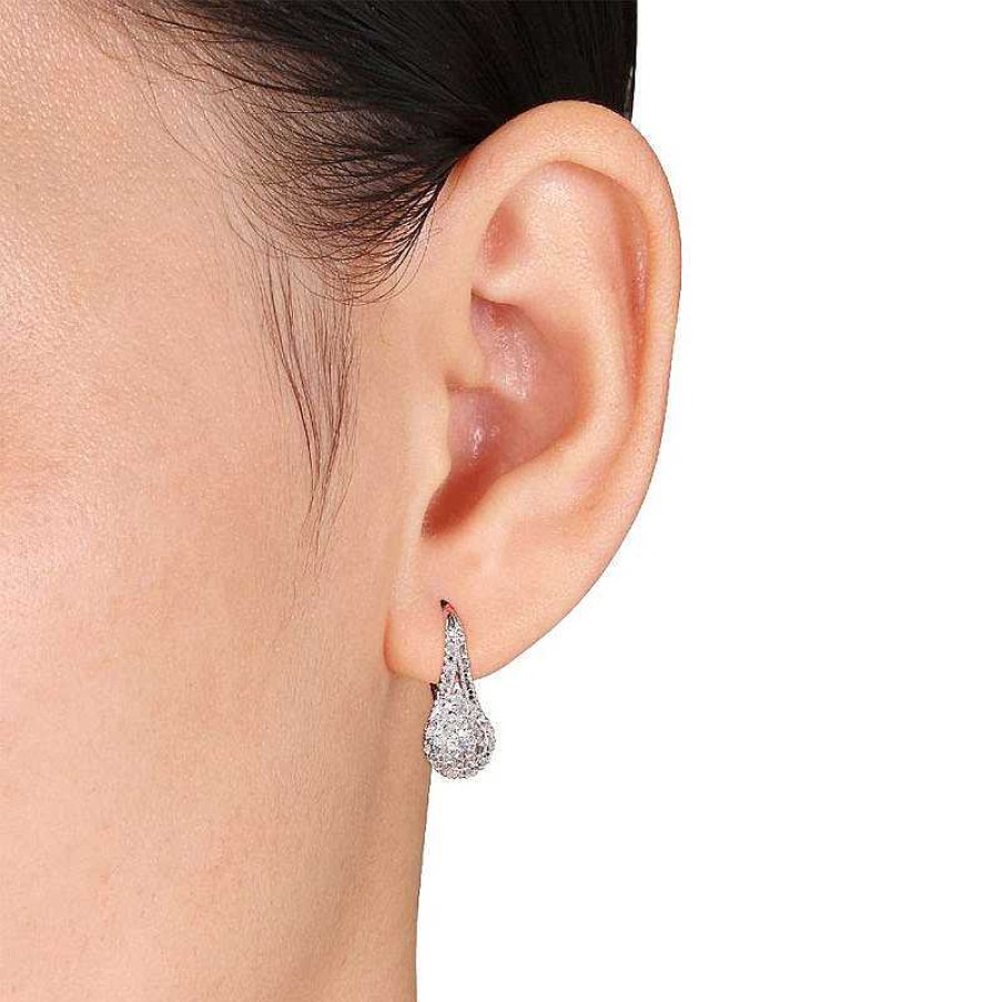 Zales 1/4 Ct. T.W. Composite Diamond Vintage-Style Drop Earrings In Sterling Silver Earrings