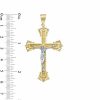 Zales Large Crucifix Charm In 10K Two-Tone Gold Necklaces