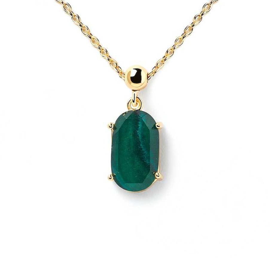 Zales Pdpaola At Zales Oval Malachite Transformation Bead Charm In Sterling Silver With 18K Gold Plate Necklaces