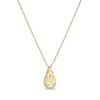 Zales Pear-Shaped Lab-Created Opal And White Sapphire Frame Pendant In Sterling Silver With 18K Gold Plate Necklaces