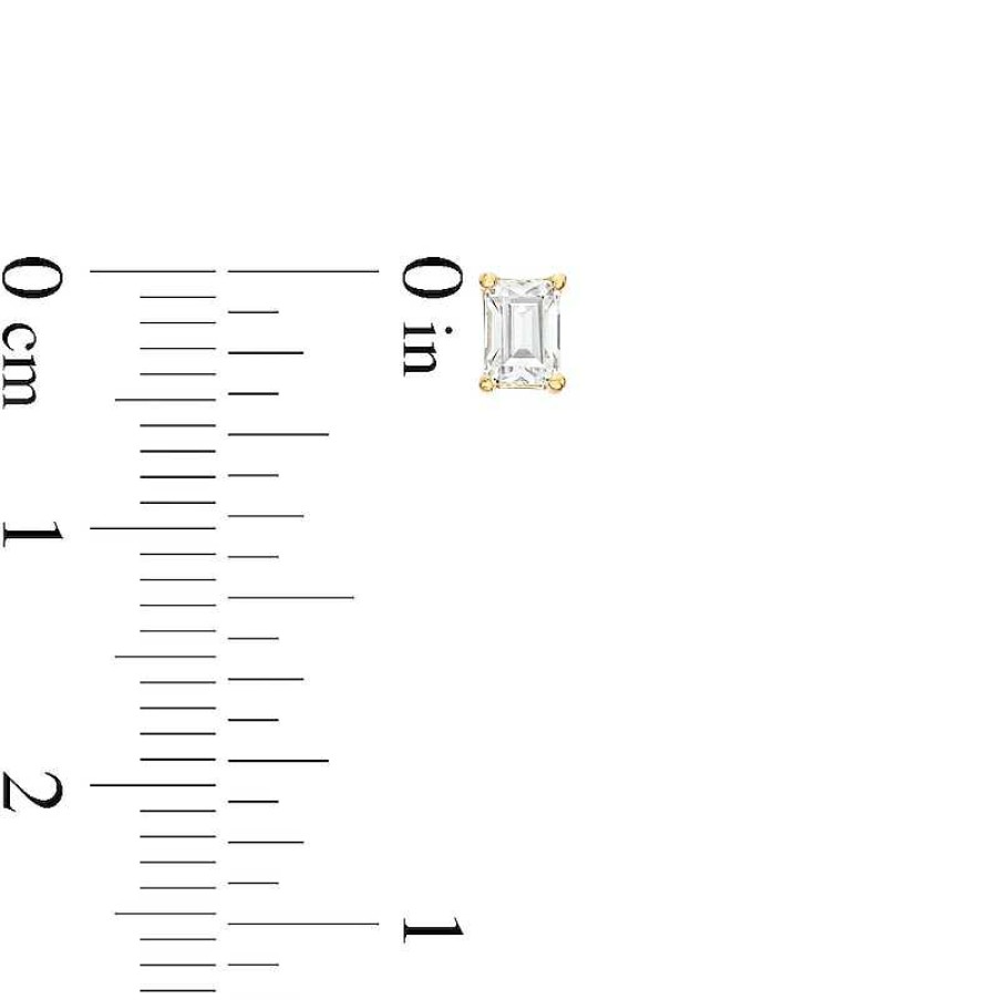 Zales 1/2 Ct. T.W. Certified Emerald-Cut Lab-Created Diamond Solitaire Stud Earrings In 14K Gold (F/Si2) Earrings