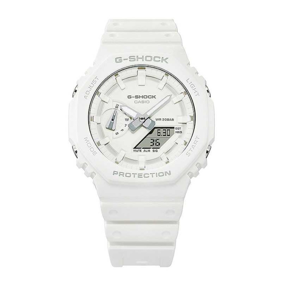 Casio Men'S Casio Tone-On-Tone G-Shock Analog/Digital Display Watch In White (Model Ga2100-7A7) Watches