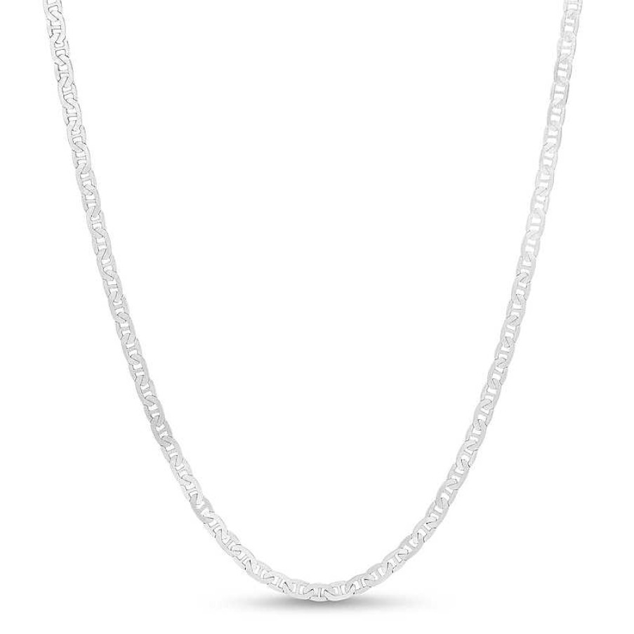 Zales 2.5Mm Diamond-Cut Mariner Chain Necklace In Solid Sterling Silver Necklaces