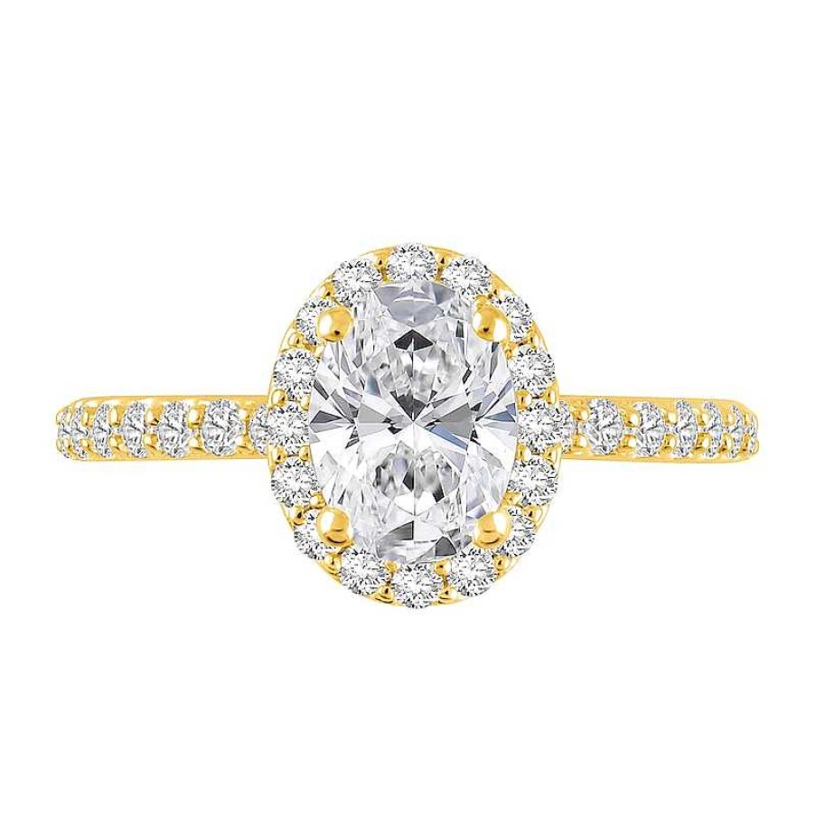 Zales 1-1/2 Ct. T.W. Oval Certified Lab-Created Diamond Frame Engagement Ring In 14K Gold (F/Vs2) Rings