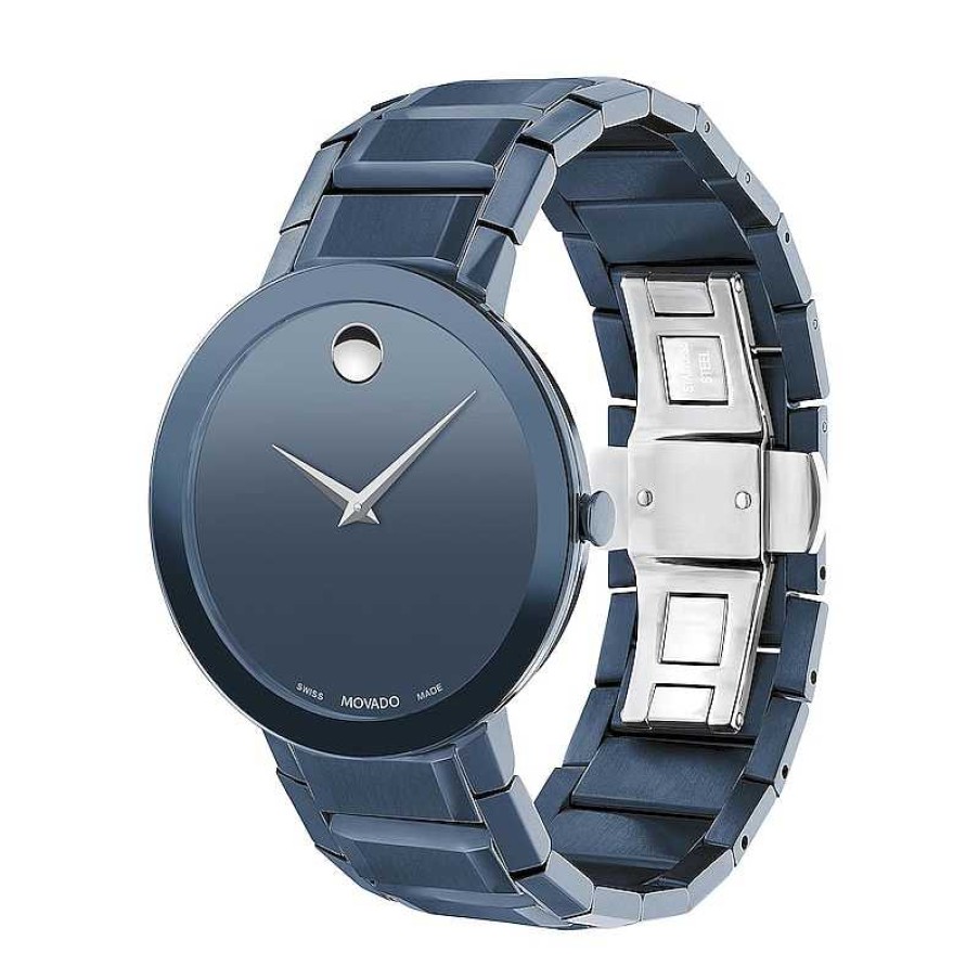 Movado Men'S Movado Sapphire Blue Pvd Watch With Blue Dial (Model: 0607556) Watches