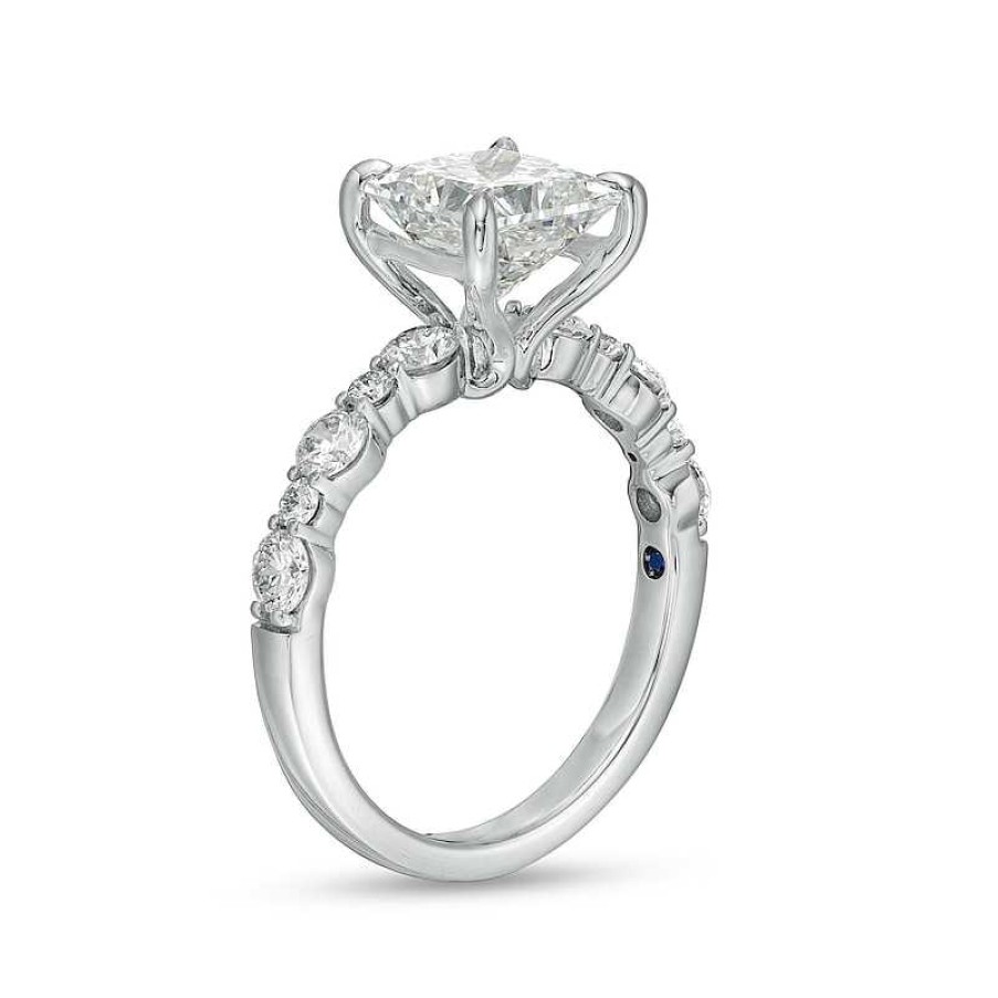 Zales True Lab-Created Diamonds By Vera Wang Love 2-3/4 Ct. T.W. Scallop Shank Engagement Ring In 14K White Gold (F/Vs2) Rings