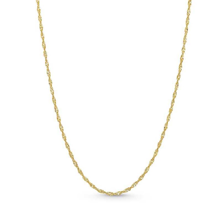 Zales 1.25Mm Singapore Chain Necklace In Solid 14K Gold - 18" Necklaces