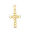 Zales Curb Chain Cross Charm In Solid 14K Gold Necklaces