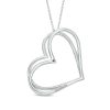 Zales The Kindred Heart From Vera Wang Love Collection Tilted Pendant In Sterling Silver - 19" Necklaces