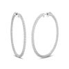 Zales 2 Ct. T.W. Diamond Inside-Out Hoop Earrings In 10K White Gold Earrings