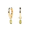 Zales Pdpaola At Zales Oval Green Cubic Zirconia Dangle Hoop Earrings In Sterling Silver With 18K Gold Plate Earrings