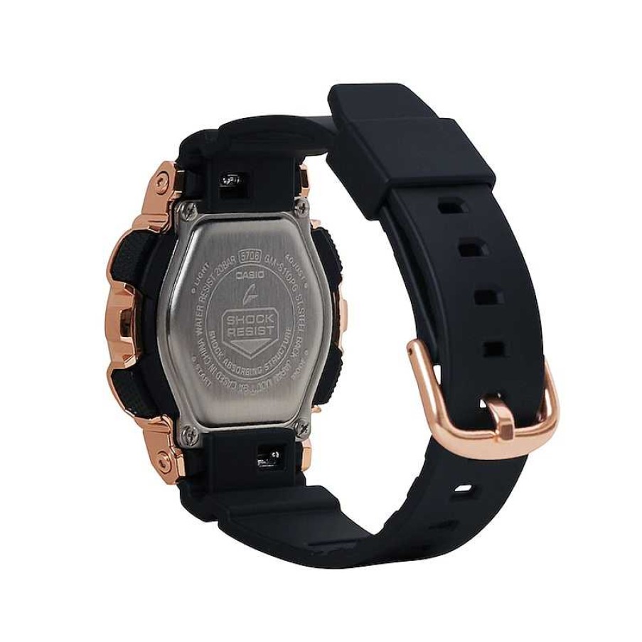 Casio Ladies' Casio G-Shock S Series Rose-Tone Ip Black Resin Strap Watch With Rose-Tone Dial (Model: Gms100Pg-1A) Watches