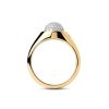 Zales Pdpaola At Zales Cubic Zirconia Round Moon-Top Ring In Sterling Silver With 18K Gold Plate Rings