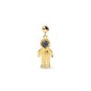 Zales Pdpaola At Zales Blue Sandstone And Cubic Zirconia Astronaut Bead Charm In Sterling Silver With 18K Gold Plate Necklaces