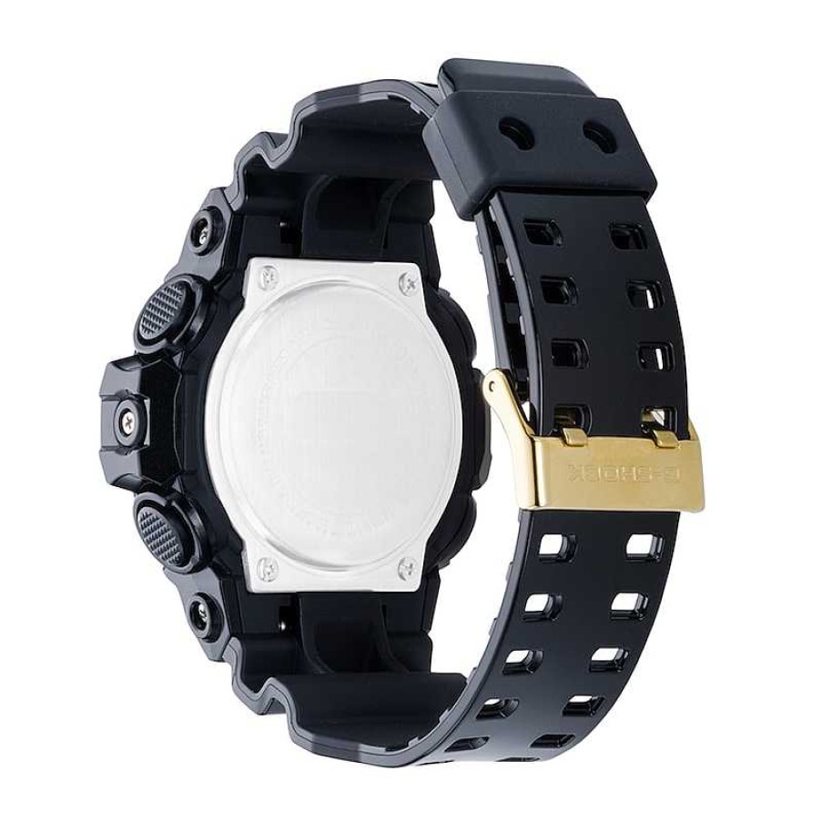 Casio G-Shock Men'S Casio G-Shock Classic Black Resin Strap Watch With Gold-Tone Dial (Model: Ga710Gb-1A) Watches