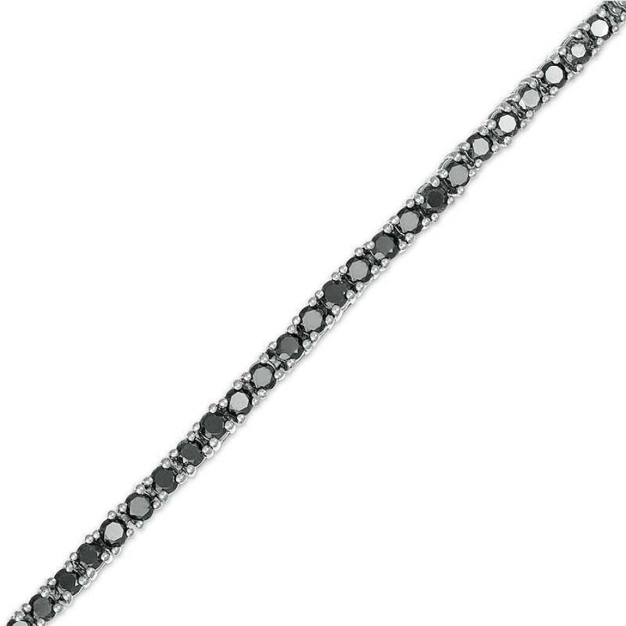 Zales 3 Ct. T.W. Black Diamond Tennis Bracelet In Sterling Silver - 7.5" Bracelets