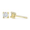 Zales 1/20 Ct. T.W. Diamond With Heart Prong Solitaire Stud Earrings In 10K Gold Earrings