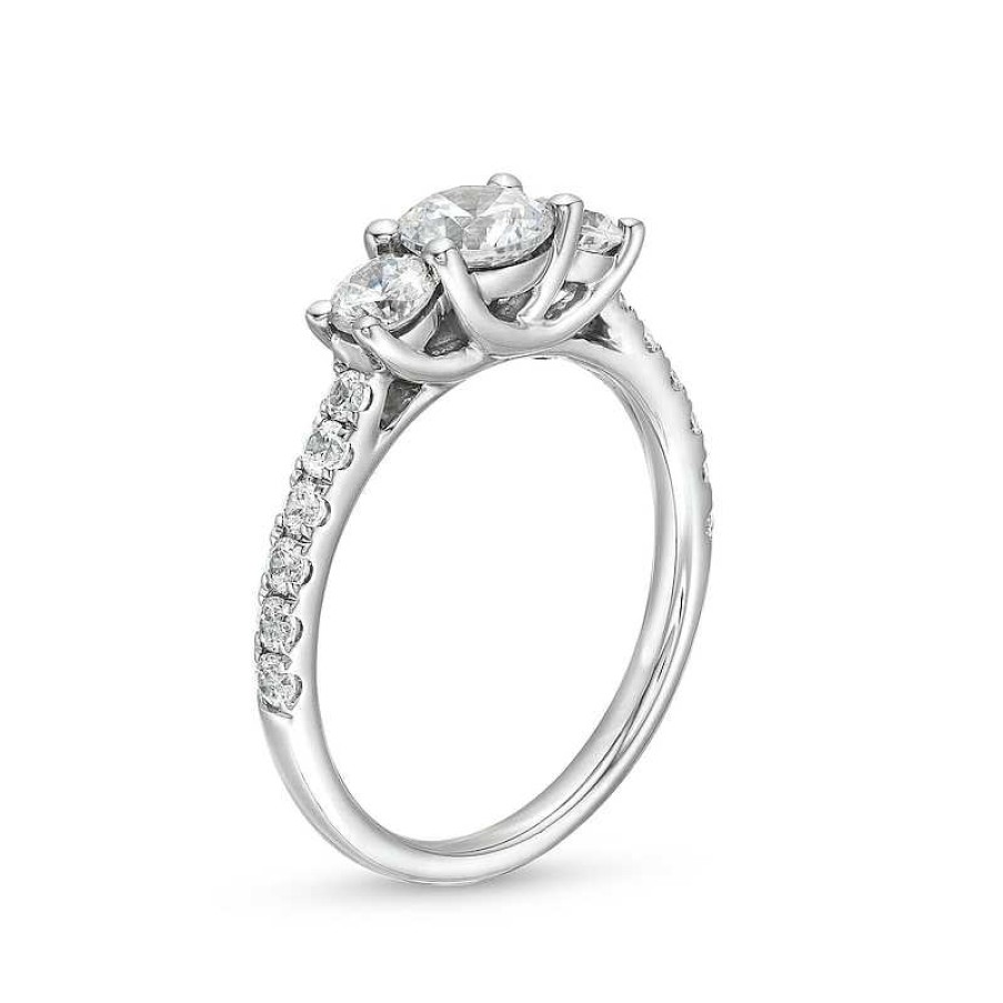 Zales 1-1/2 Ct. T.W. Diamond Past Present Future® Engagement Ring In 14K White Gold (I/I2) Rings