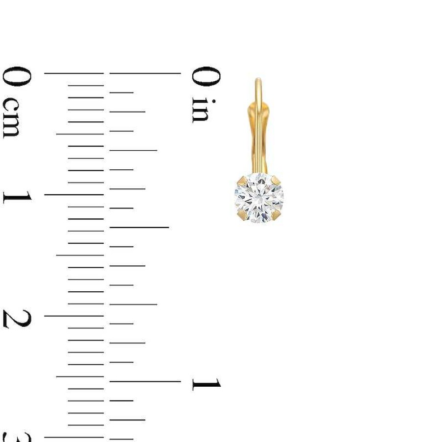 Zales Child'S 4.0Mm Cubic Zirconia Drop Earrings In 14K Gold Earrings