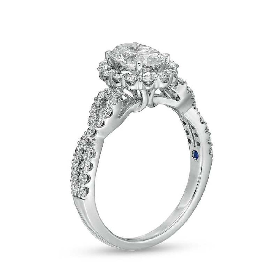 Zales True Lab-Created Diamonds By Vera Wang Love 1-5/8 Ct. T.W. Twist Shank Engagement Ring In 14K White Gold (F/Vs2) Rings