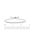 Zales 3/8 Ct. T.W. Diamond Double Row Diagonal Line Bolo Bracelet In 10K White Gold - 9.5" Bracelets