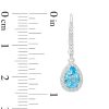 Zales Pear-Shaped Swiss Blue Topaz And White Lab-Created Sapphire Frame Drop Earrings In Sterling Silver Earrings