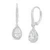 Zales Pear-Shaped White Lab-Created Sapphire Frame Drop Earrings In Sterling Silver Earrings