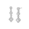 Zales 1 Ct. T.W. Lab-Created Diamond Triple Drop Earrings In 10K White Gold Earrings