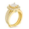 Zales 2-1/2 Ct. T.W. Quad Princess-Cut Diamond Frame Bridal Set In 14K Gold (I/I2) Rings