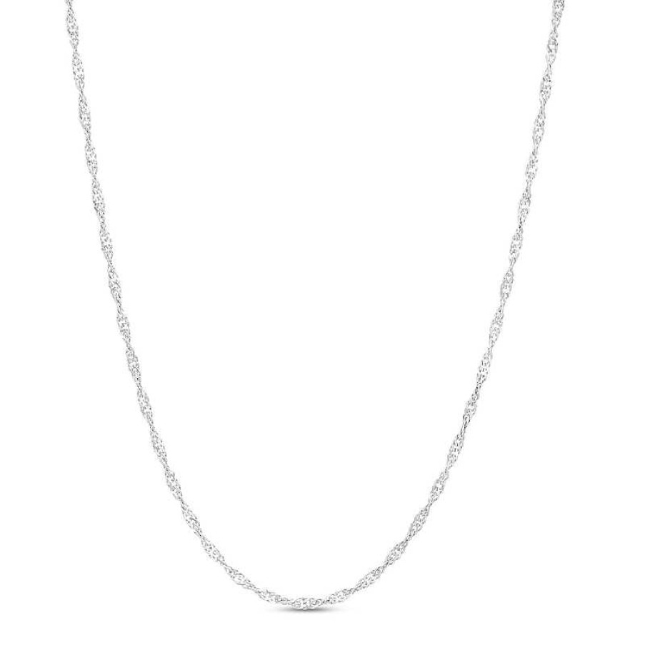 Zales 1.25Mm Singapore Chain Necklace In Solid 10K White Gold - 20" Necklaces