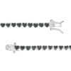 Zales 1/10 Ct. T.W. Black Diamond Beaded Hearts Link Line Bracelet In Sterling Silver And Black Resin - 7.25" Bracelets