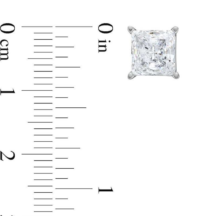 Zales 2-1/2 Ct. T.W. Princess-Cut Certified Lab-Created Diamond Solitaire Stud Earrings In 14K White Gold (I/Si2) Earrings