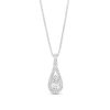 Zales 3/8 Ct. T.W. Certified Pear-Shaped Lab-Created Multi-Diamond Teardrop Pendant In 14K White Gold (F/Si2) Necklaces